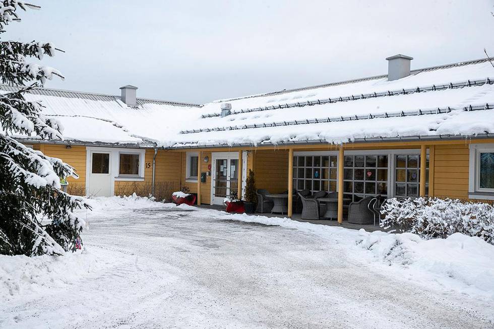 Bildet viser sykehjemmet i Drammen der fire døde med korona torsdag.