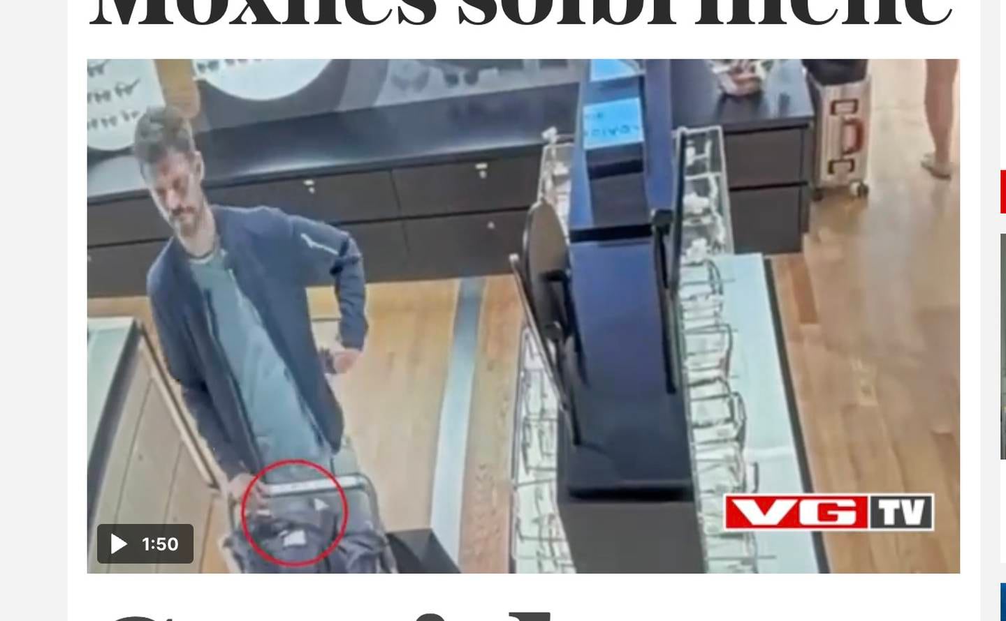 VGTV publiserte måndag ein overvakingsvideo der Raudt-leiar Bjørnar Moxnes er påstått å stele solbriller på Gardermoen. Moxnes vart sjukmeldt måndag. Foto: Jon Eeg / NTB / NPK