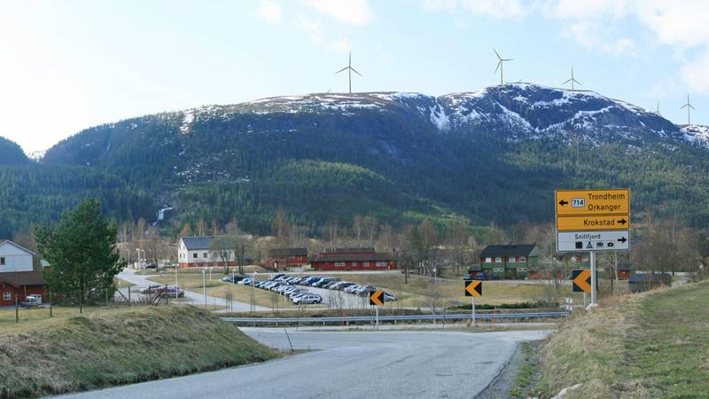 Bildet viser vindmøller på Geitfjellet i Snillfjord kommune i Trøndelag.