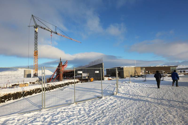 Bildet viser bygging på Thingvellir.