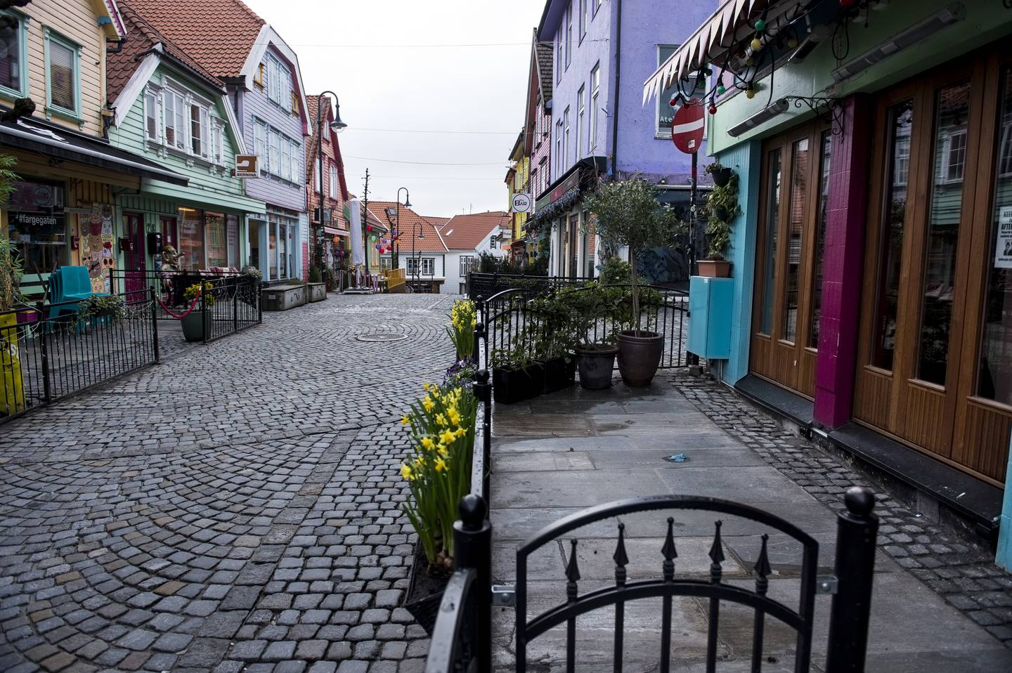 Bildet viser en gate i Stavanger.