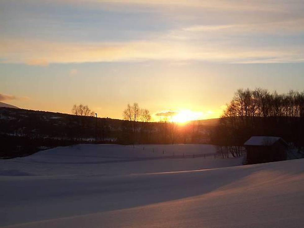 Lav vintersol over Rørosvidda.