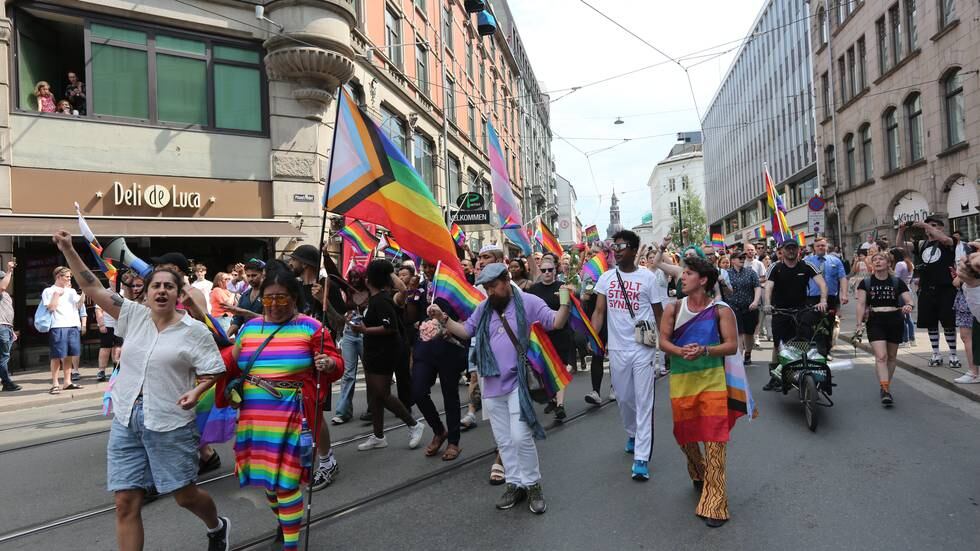 Gikk i spontant Pride-tog i Oslo