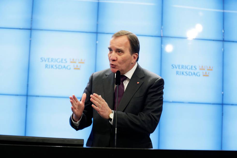 Bildet viser statsminister Stefan Löfven i Sverige.