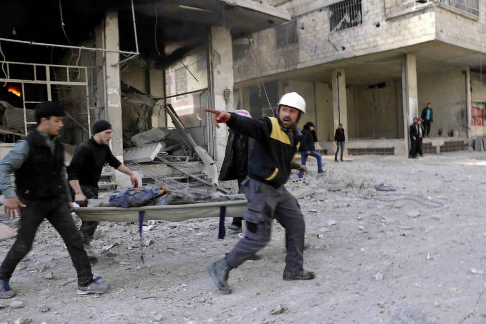 UTBOMBET: Den syriske regjeringen bomber Øst-Ghouta. Mange er drept. 