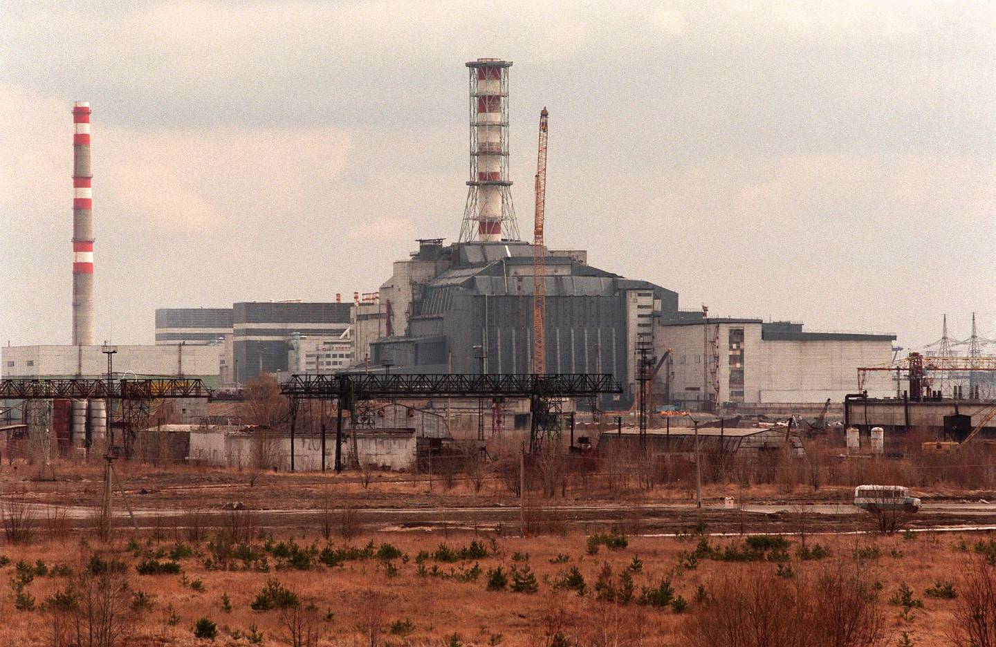 Bildet viser Tsjernobyl-kraftverket i 1996.