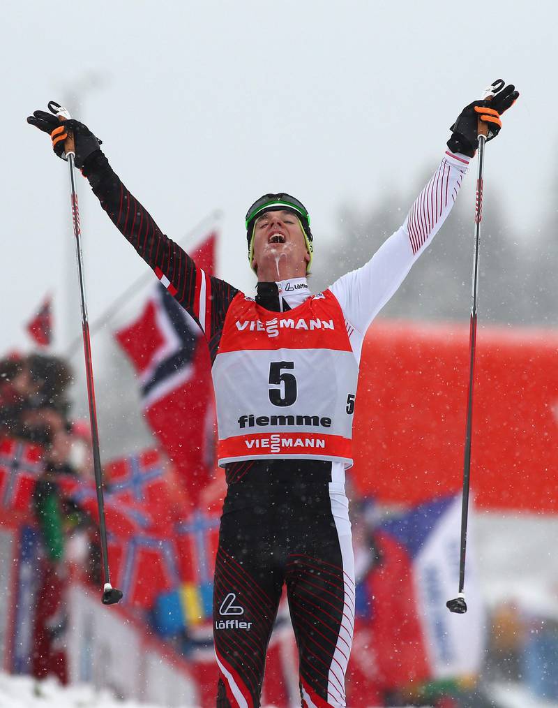 Bildet viser Johannes Dürr under Tour de Ski i 2014.