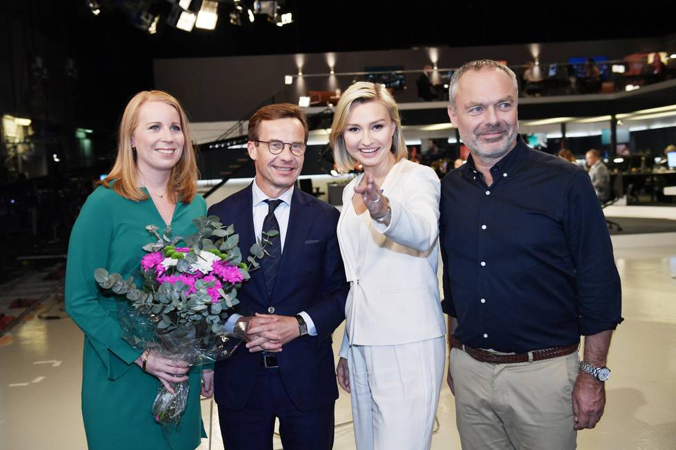 Bildet viser de fire partilederne i den svenske Alliansen.