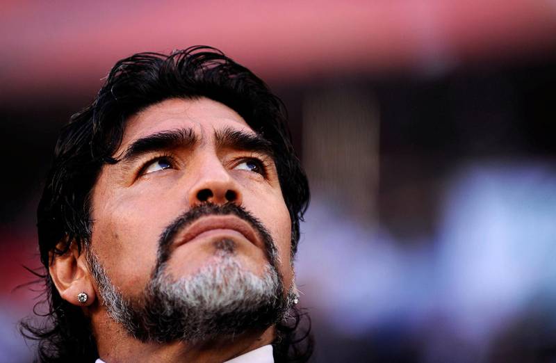 Bildet viser fotballspilleren Diego Maradona.