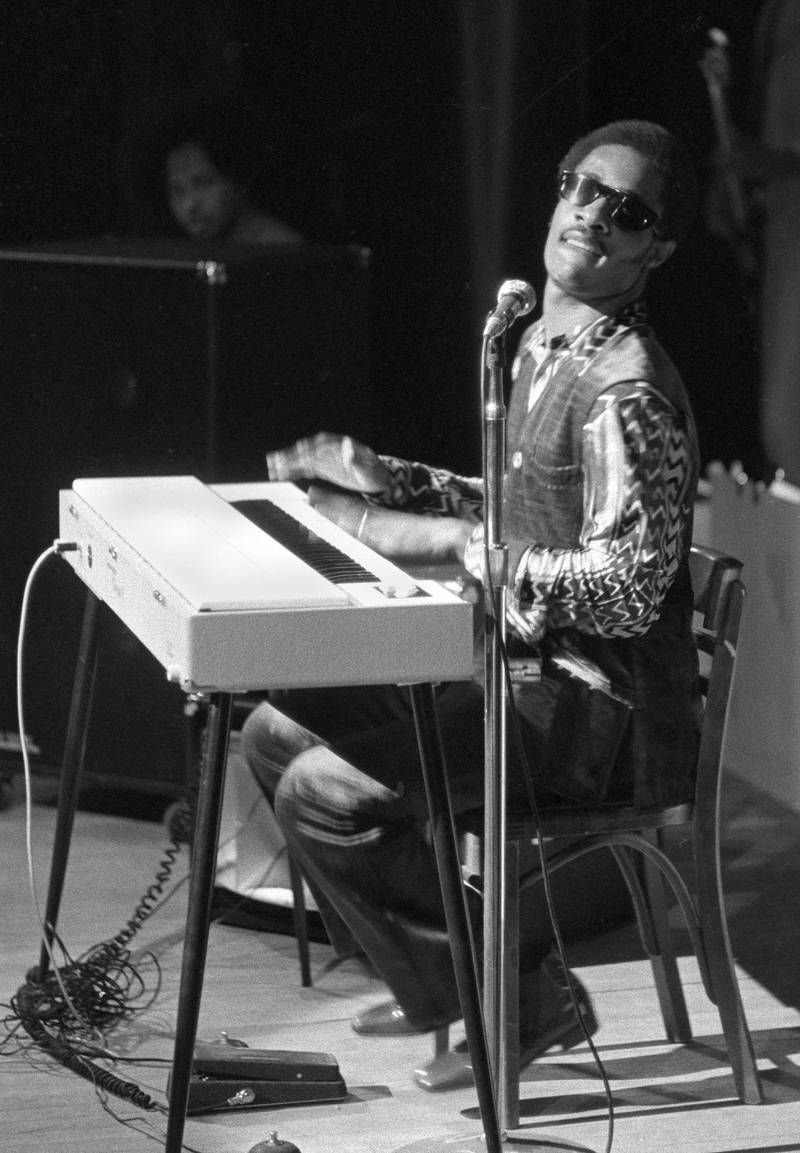 Bildet viser Stevie Wonder.