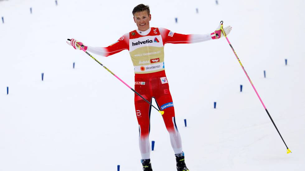 Bildet viser Johannes Høsflot Klæbo på ski.