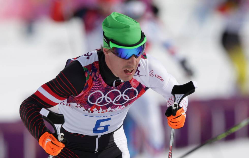 Bildet viser den dopingdømte, tidligere langrenns-løpere Johannes Dürr. Bildet er fra OL i 2014.