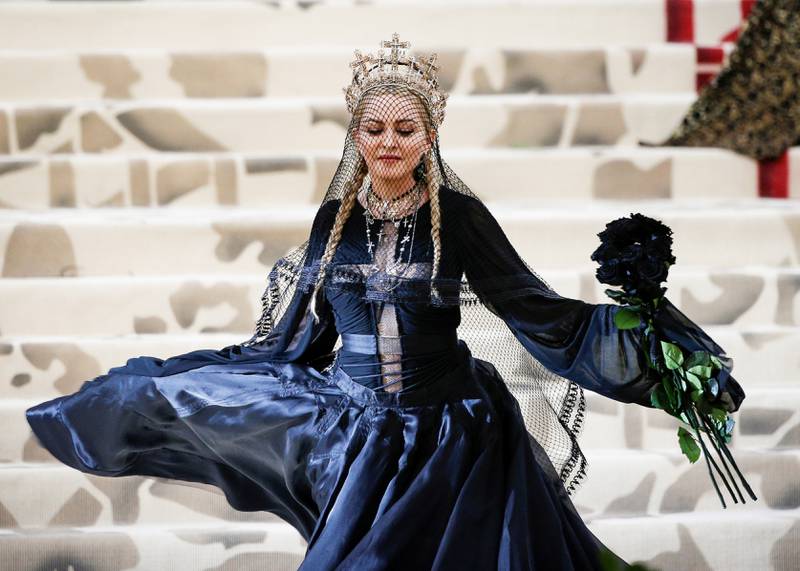 Bildet viser artisten Madonna på The Met Gala.