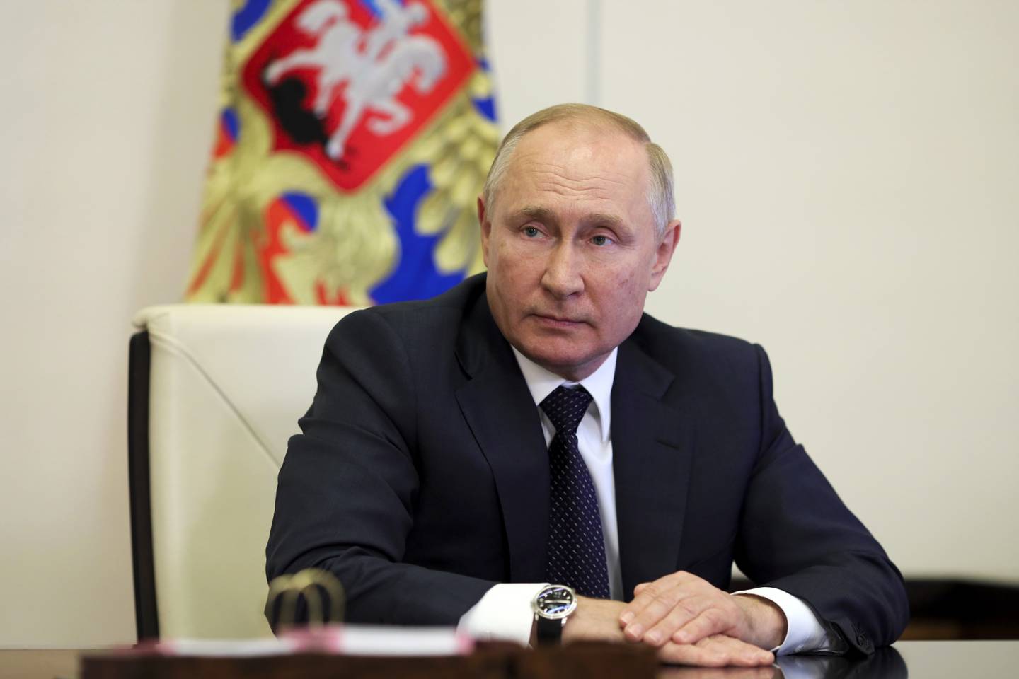 Vladimir Putin skal ikke til Glasgow. Foto: Evgeniy Paulin, Sputnik, Kremlin Pool Photo via AP / NTB