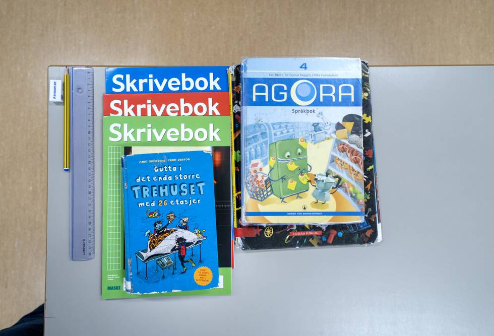 Bildet viser skolebøker.
