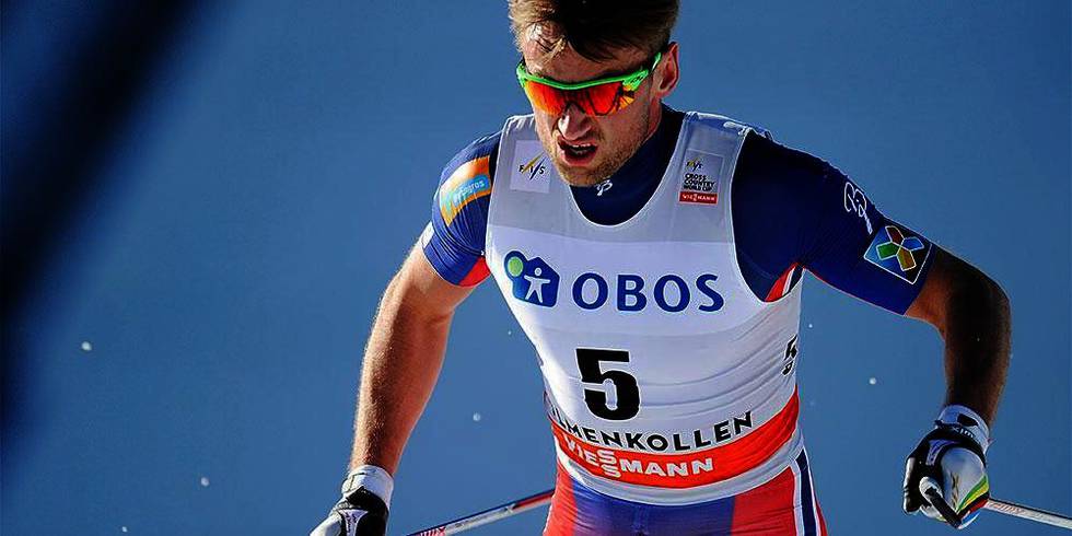 Bildet viser langrennsløper Petter Northug i skisporet. 