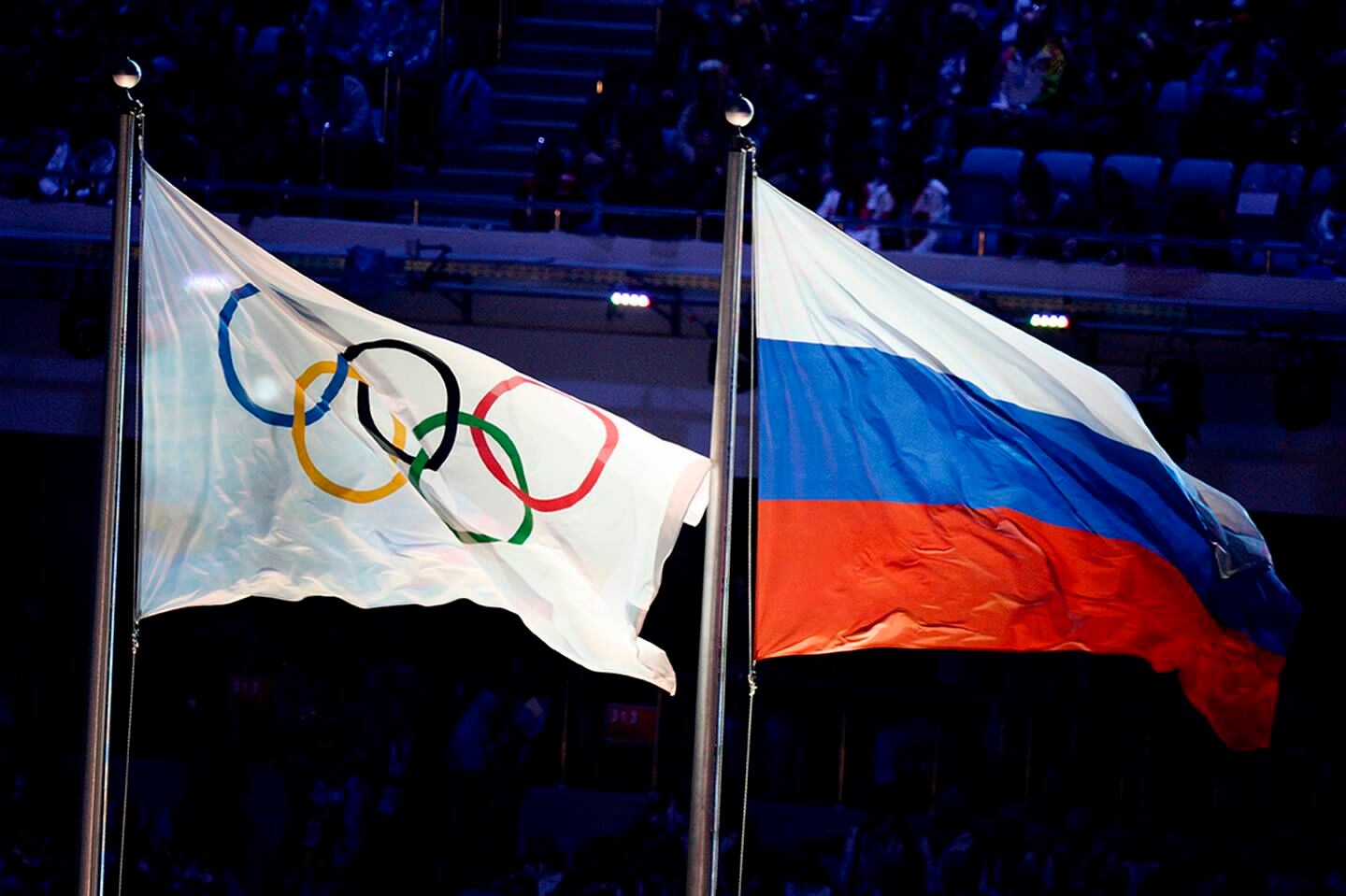 FLAGG: Russland er stengt ute fra OL. Utøvere fra Russland kan få konkurrere under IOCs flagg.
