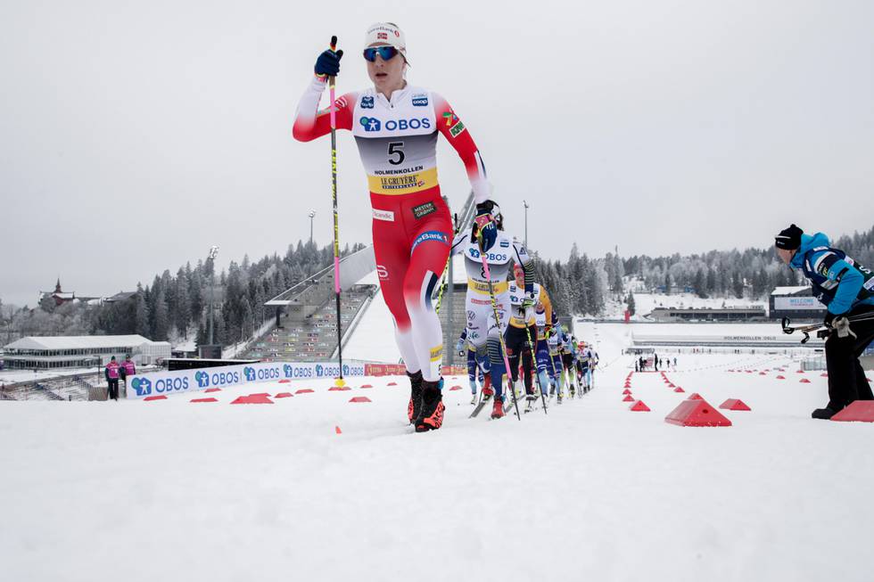 Bildet viser Astrid Uhrenholdt Jacobsen. Bildet er tatt under tremila i Holmenkollen i vinter.