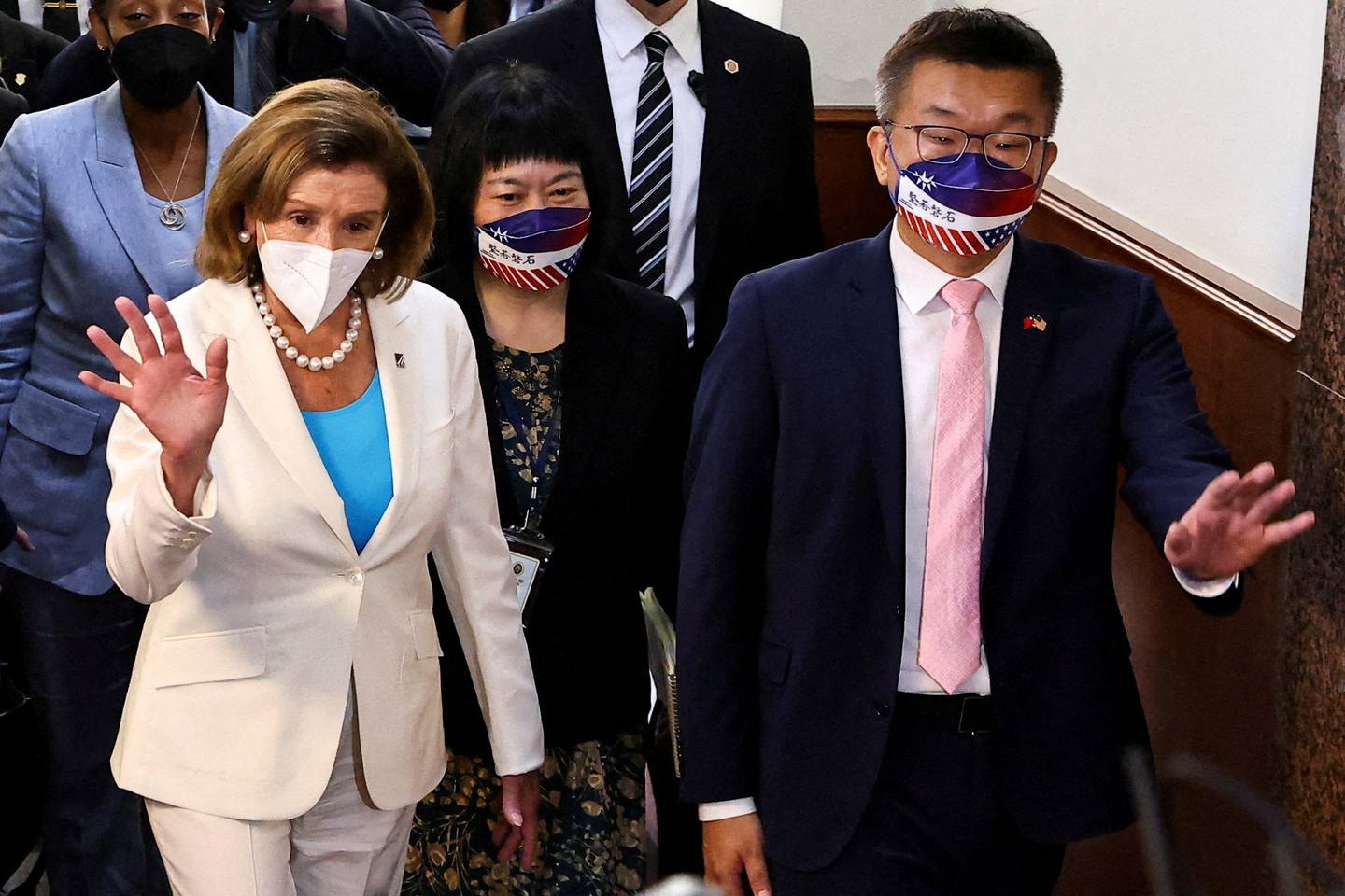 Bildet viser Nancy Pelosi i Taiwan.