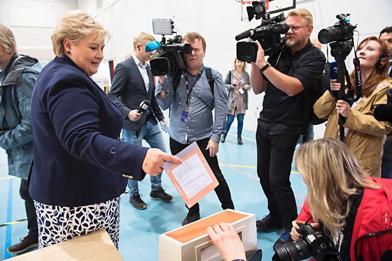 TROR: Statsminister Erna Solberg tror Høyre også er i regjering etter valget.